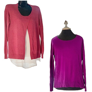 BUNDLE (2) Maternity‎ Long Sleeve Tops Motherhood Maternity & Ripe Size Small